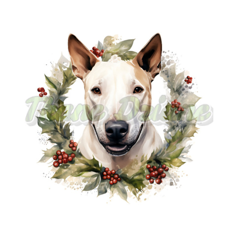 PANEL DRUKOWANY ŚWIĄTECZNE PSY WIENIEC- BULLTERRIER TŁO BIAŁE NR 24 PANEL DRUKOWANY ŚWIĄTECZNE PSY WIENIEC- BULLTERRIER TŁO BIAŁE NR 24