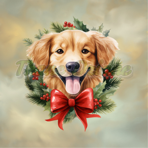 PANEL DRUKOWANY ŚWIĄTECZNE PSY WIENIEC- GOLDEN RETRIVER TŁO ZŁ NR 2 PANEL DRUKOWANY ŚWIĄTECZNE PSY WIENIEC- GOLDEN RETRIVER TŁO ZŁ NR 2