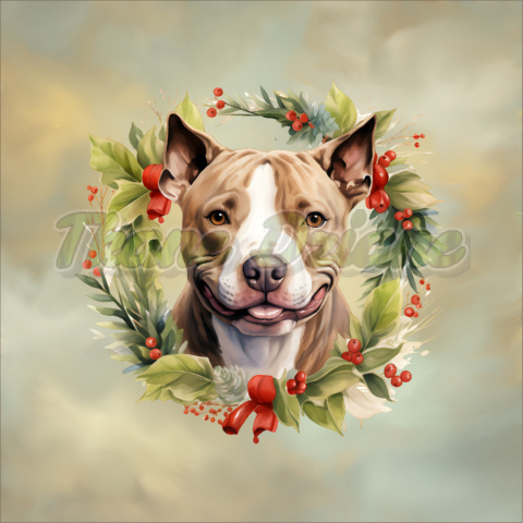 PANEL DRUKOWANY ŚWIĄTECZNE PSY WIENIEC- PITBULL TŁO ZŁ NR 9 PANEL DRUKOWANY ŚWIĄTECZNE PSY WIENIEC- PITBULL TŁO ZŁ NR 9