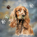 PANEL DRUKOWANY COCKER SPANIEL ŁAPKI TŁO MIK3 NR 5