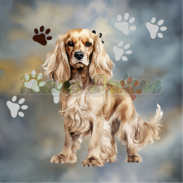 PANEL DRUKOWANY COCKER SPANIEL ŁAPKI TŁO MIK3 NR 6