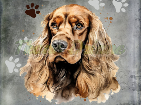 PANEL DRUKOWANY COCKER SPANIEL ŁAPKI TŁO PSZ NR 7