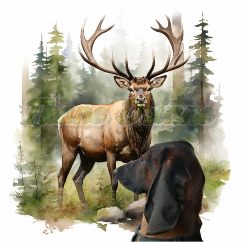PANEL DRUKOWANY DRAKA I JELEŃ W LESIE - HUNTING TŁO BIAŁE NR 9 PANEL DRUKOWANY DRAKA I JELEŃ W LESIE - HUNTING TŁO BIAŁE NR 9