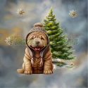 PANEL DRUKOWANY SHAR PEI PRZED CHOINKĄ TŁO MIK3 NR 16