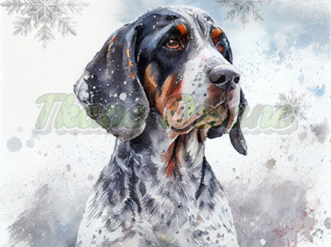 PANEL DRUKOWANY BLUETICK COONHOUND - ŚWIĄTECZNE PSY NR 4