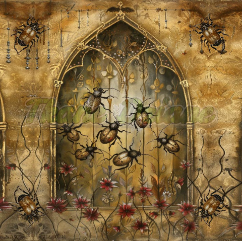 PANEL DRUKOWANY ZŁOTE OWADY NA ZŁOTEJ ŚCIANIE- MAGICZNE OWADY STARA BAŚŃ NR 9 PANEL DRUKOWANY ZŁOTE OWADY NA ZŁOTEJ ŚCIANIE- MAGICZNE OWADY STARA BAŚŃ NR 9