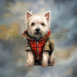 PANEL DRUKOWANY WEST HIGHLAND WHITE TERRIER W KURTCE TŁO MIK3 NR 6