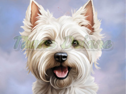 PANEL DRUKOWANY WEST HIGHLAND WHITE TERRIER TŁO BABY BLUE NR 4