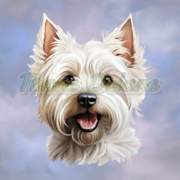 PANEL DRUKOWANY WEST HIGHLAND WHITE TERRIER TŁO BABY BLUE NR 4