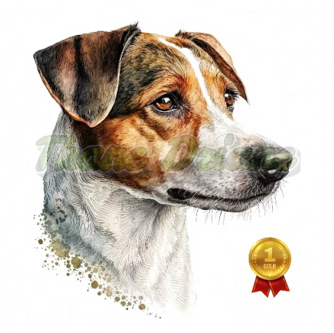 PANEL DRUKOWANY JACK RUSSEL Z MEDALEM TŁO BIAŁE NR 9 PANEL DRUKOWANY JACK RUSSEL Z MEDALEM TŁO BIAŁE NR 9