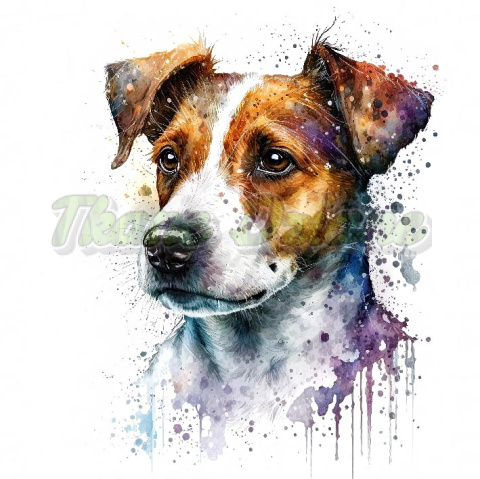 PANEL DRUKOWANY JACK RUSSEL Z FIOLETOWĄ AKWARELĄ TŁO BIAŁE NR 12 PANEL DRUKOWANY JACK RUSSEL Z FIOLETOWĄ AKWARELĄ TŁO BIAŁE NR 12