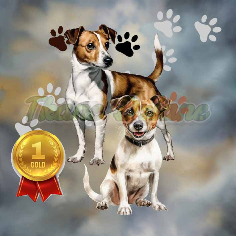 PANEL DRUKOWANY DWA JACK RUSSEL Z MEDALEM TŁO MIK3 NR 1 PANEL DRUKOWANY DWA JACK RUSSEL Z MEDALEM TŁO MIK3 NR 1
