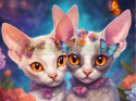 PANEL DRUKOWANY DWA KOTY DEVON REX W KWIATACH Z MOTYLAMI NR 3 PANEL DRUKOWANY DWA KOTY DEVON REX W KWIATACH Z MOTYLAMI NR 3