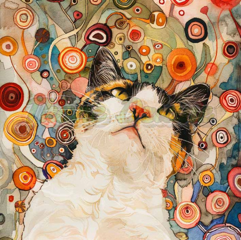PANEL DRUKOWANY KOT ALA KLIMT NR 4 PANEL DRUKOWANY KOT ALA KLIMT NR 4