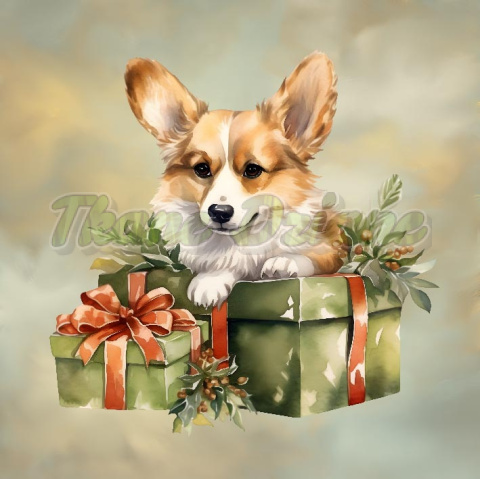 PANEL DRUKOWANY ŚWIĄTECZNY CORGI Z PREZENTAMI NR 2 PANEL DRUKOWANY ŚWIĄTECZNY CORGI Z PREZENTAMI NR 2