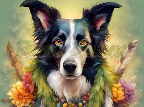 PANEL DRUKOWANY BOHO BORDER COLLIE-STARA BAŚŃ