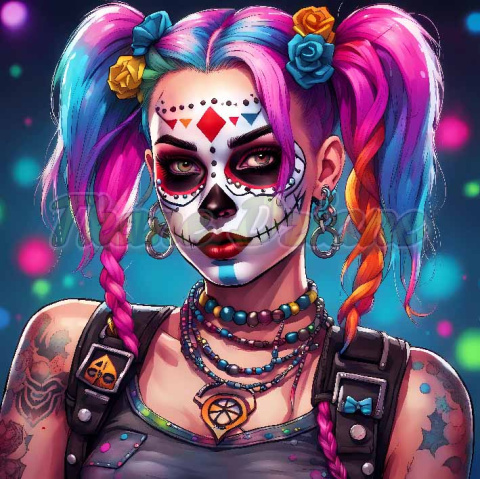 PANEL DRUKOWANY SUGAR SKULL QUINN GIRL NR 3 PANEL DRUKOWANY SUGAR SKULL QUINN GIRL NR 3