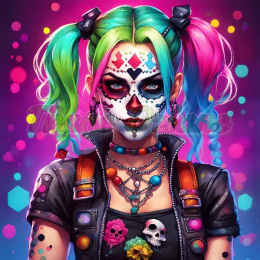 PANEL DRUKOWANY SUGAR SKULL QUINN GIRL NR 4