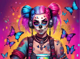 PANEL DRUKOWANY SUGAR SKULL QUINN GIRL NR 8