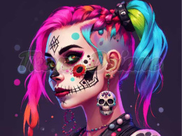 PANEL DRUKOWANY SUGAR SKULL QUINN GIRL NR 12