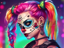 PANEL DRUKOWANY SUGAR SKULL QUINN GIRL NR 15