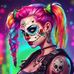 PANEL DRUKOWANY SUGAR SKULL QUINN GIRL NR 15