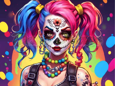 PANEL DRUKOWANY SUGAR SKULL QUINN GIRL NR 18