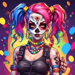 PANEL DRUKOWANY SUGAR SKULL QUINN GIRL NR 18