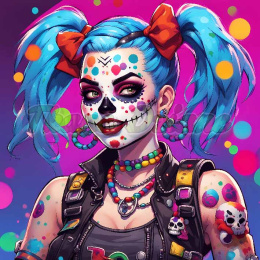 PANEL DRUKOWANY SUGAR SKULL QUINN GIRL NR 19