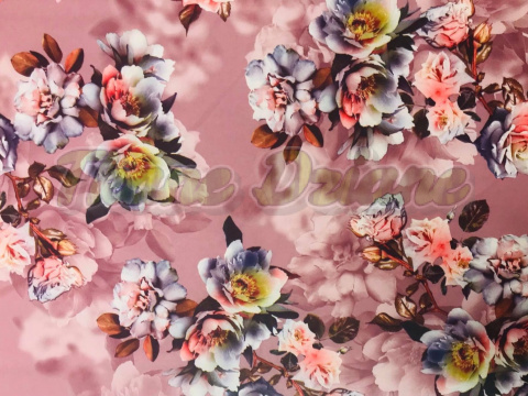 3,5 m SILKY DRUKOWANY SUPER SOFT KWIATY NA BRUDNYM RÓŻU 3,5 m SILKY DRUKOWANY SUPER SOFT KWIATY NA BRUDNYM RÓŻU