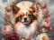 PANEL DRUKOWANY CHIHUAHUA W KWIATOWEJ RAMCE NR 15
