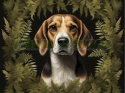 PANEL DRUKOWANY Z MCHU I PAPROCI- BEAGLE PANEL DRUKOWANY Z MCHU I PAPROCI- BEAGLE