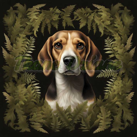 PANEL DRUKOWANY Z MCHU I PAPROCI- BEAGLE PANEL DRUKOWANY Z MCHU I PAPROCI- BEAGLE