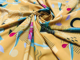 SILKY DRUKOWANY SUPER SOFT WŁOSKI ABSTRAKCYJNY GEOMETRIC PICASSO