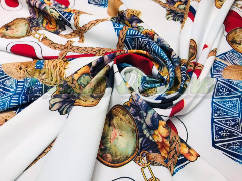 SILKY DRUKOWANY SUPER SOFTRZEMYKI ŁAŃCUCHY VINTAGE D&G NA BIAŁYM SILKY DRUKOWANY SUPER SOFTRZEMYKI ŁAŃCUCHY VINTAGE D&G NA BIAŁYM