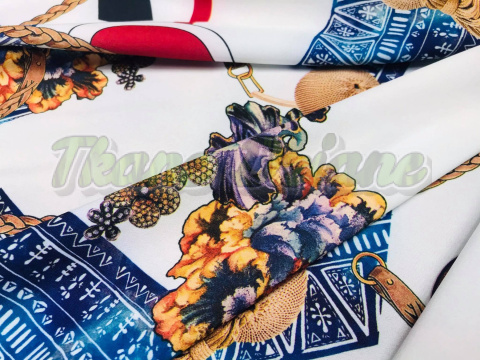 SILKY DRUKOWANY SUPER SOFTRZEMYKI ŁAŃCUCHY VINTAGE D&G NA BIAŁYM SILKY DRUKOWANY SUPER SOFTRZEMYKI ŁAŃCUCHY VINTAGE D&G NA BIAŁYM