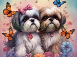 PANEL DRUKOWANY SHIH TZU W PIWONIACH NR 6