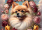 PANEL DRUKOWANY POMERANIAN W KWIATOWEJ RAMCE NR 24