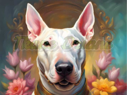PANEL DRUKOWANY BULL TERRIER W KWIATACH NR 1