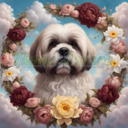 PANEL DRUKOWANY LHASA APSO W KWIATOWEJ RAMCE NR 44