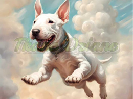 PANEL DRUKOWANY BULL TERRIER W CHMURACH NR 6