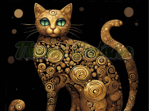 PANEL DRUKOWANY KOT ALA KLIMT NR 16