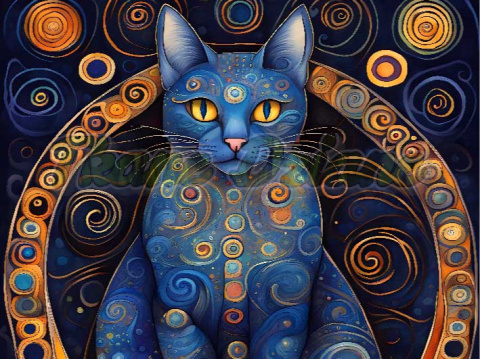 PANEL DRUKOWANY PROSTOKĄT KOT A'LA KLIMT NR 2 PANEL DRUKOWANY PROSTOKĄT KOT A'LA KLIMT NR 2