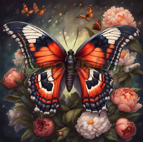 PANEL DRUKOWANY MOTYL W KWIATACH NR 12 PANEL DRUKOWANY MOTYL W KWIATACH NR 12