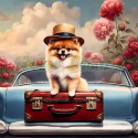PANEL DRUKOWANY PSY W PODRÓŻY- POMERANIAN NR 1