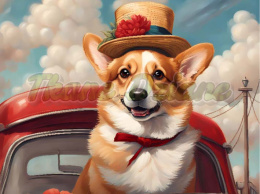 PANEL DRUKOWANY PSY W PODRÓŻY-CORGI NR 13