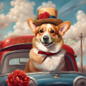PANEL DRUKOWANY PSY W PODRÓŻY-CORGI NR 13 PANEL DRUKOWANY PSY W PODRÓŻY-CORGI NR 13