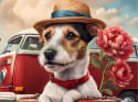 PANEL DRUKOWANY PSY W PODRÓŻY- RUSSEL TERRIER NR 3 PANEL DRUKOWANY PSY W PODRÓŻY- RUSSEL TERRIER NR 3