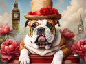PANEL DRUKOWANY PSY W PODRÓŻY- BULLDOG ANGIELSKI NR 4 PANEL DRUKOWANY PSY W PODRÓŻY- BULLDOG ANGIELSKI NR 4