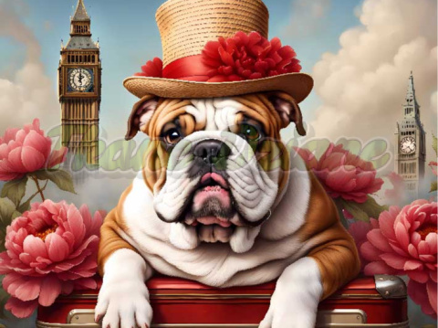 PANEL DRUKOWANY PSY W PODRÓŻY- BULLDOG ANGIELSKI NR 4 PANEL DRUKOWANY PSY W PODRÓŻY- BULLDOG ANGIELSKI NR 4